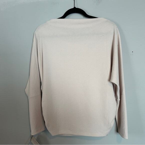 Clara Sunwoo Boat Neck Side Ruched Sweater Top NEW XS Bone - Picture 6 of 7